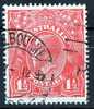 Australia 1924 King George V 1.5d Scarlet - Single Crown Wmk Used - Actual Stamp - Melbourne - SG77 - Usati