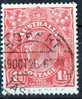 Australia 1924 King George V 1.5d Scarlet - Single Crown Wmk Used - Actual Stamp - Hobart - SG77 - Oblitérés