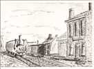 STEENVOORDE  LA GARE EN 1920  DESSIN Au Fusain De Michel D´HAUDT - Steenvoorde