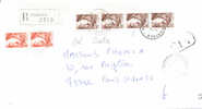 1980-4-4 Lettre Recommandée R1+AR Tarif Du 1/8/80 1e éch Yv N°1979*4+1965*2 Sabine Gandon Sermaise Loiret - Postal Rates