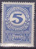 OOSTENRIJK - Briefmarken - 1919/21 - Nr 89 - MH* - Taxe