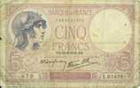 CINQ FRANCS VIOLET - NE.28=9=1939.NE. - 672 - X.63429 - 5 F 1917-1940 ''Violet''