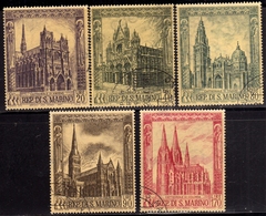 REPUBBLICA DI SAN MARINO 1967 CATTEDRALI GOTICHE GOTHIC CATHEDRALS SERIE COMPLETA COMPLETE SET USATA USED OBLITERE' - Oblitérés