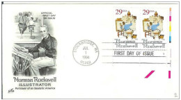 USA  United States 1994 FDC Painter Painting Illustrator Norman Rockwell Art - 1991-2000
