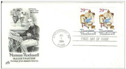 USA United States 1994 FDC Painter Painting Illustrator Norman Rockwell Art - 1991-2000