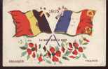 Guerre14-18-patriotiques- Personnages-uniformes---la Main Dans La Main...belgique--france ----  écrite---- ‹(•¿•)› - War 1914-18