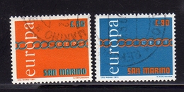 REPUBBLICA DI SAN MARINO 1971 EUROPA CEPT SERIE COMPLETA COMPLETE SET USATA USED OBLITERE' - Usati