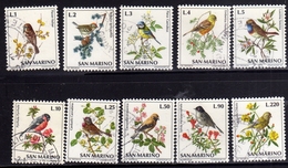 REPUBBLICA DI SAN MARINO 1972 BIRD FAUNA AVICOLA UCCELLI BIRDS OISEAUX SERIE COMPLETA COMPLETE SET USATA USED OBLITERE' - Used Stamps