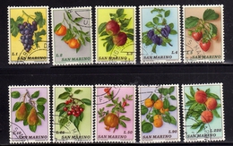 REPUBBLICA DI SAN MARINO 1973 FRUTTA FRUIT SERIE COMPLETA COMPLETE SET USATO USED OBLITERE' - Oblitérés