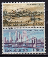 REPUBBLICA DI SAN MARINO 1973 NEW YORK  BLOCCO BLOCK SERIE COMPLETA COMPLETE SET USATA USED OBLITERE' - Gebraucht