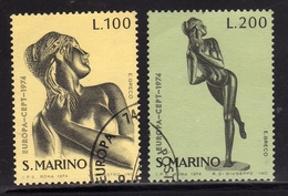 REPUBBLICA DI SAN MARINO 1974 EUROPA UNITA CEPT SERIE COMPLETA COMPLETE SET USATA USED OBLITERE' - Gebruikt