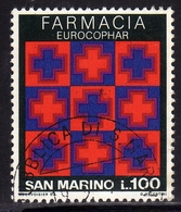 REPUBBLICA DI SAN MARINO 1975 CONGRESSO INTERNAZIONALE EUROCOPHAR INTERNATIONAL CONGRESS LIRE 100 USATO USED OBLITERE' - Used Stamps