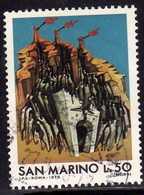 REPUBBLICA DI SAN MARINO 1975 SCAMPO DEI CENTOMILA LIRE 50 USATO USED OBLITERE' - Used Stamps