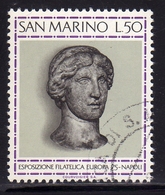 REPUBBLICA DI SAN MARINO 1975 ESPOSIZIONE FILATELICA INTERNAZIONALE EUROPA STAMP EXHIBITION LIRE 50 USATO USED OBLITERE' - Used Stamps