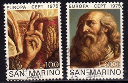 REPUBBLICA DI SAN MARINO 1975 EUROPA UNITA CEPT SERIE COMPLETA COMPLETE SET USATA USED OBLITERE' - Gebraucht