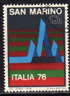 REPUBBLICA DI SAN MARINO 1976 ESPOSIZIONE FILATELICA ITALIA 76 STAMP EXHIBITION LIRE 150 USATO USED OBLITERE' - Oblitérés