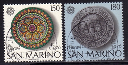 REPUBBLICA DI SAN MARINO 1976 EUROPA UNITA CEPT SERIE COMPLETA COMPLETE SET USATA USED OBLITERE' - Gebruikt