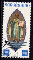 REPUBBLICA DI SAN MARINO 1977 CENTENARIO DEI PRIMI FRANCOBOLLI FIRST STAMPS CENTENARY LIRE 1000 USATO USED OBLITERE' - Usados