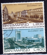 REPUBBLICA DI SAN MARINO 1977 BUCAREST 1877 1977 BLOCCO BLOCK SERIE COMPLETA COMPLETE SET USATA USED OBLITERE' - Used Stamps