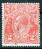 Australia 1918 King George V 2d Red- Bright Rose-scarlet - Single Crown Wmk Used - Actual Stamp - Nice -SG63 - Gebruikt