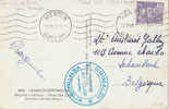 CARTE AVEC GANDON  CACHET BLEU FRONTALIER  1948 - Temporary Postmarks