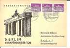 Bln178b/ Brandenburger Tor 1963. Ersttag (Maximumkarte) Mit 3-er Streifen, FDC - Maximumkarten (MC)