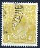 Australia 1924 King George V 4d Olive - Single Crown Wmk Used - Actual Stamp - Sydney - SG80 - Gebraucht
