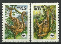 Brazil 1984 MiNr. 2052 - 2053 Monkeys WWF Southern Muriqui (Brachyteles Arachnoides) 2v  MNH** 3,20 € - Affen