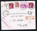 Lettre Recomm. AR Affr. N°642 X2 +715+768 De "HENNUYERES/1951" Pour Bruxelles. - Storia Postale