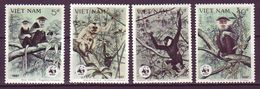 Vietnam 1987 MiNr. 1827 - 1830 WWF MONKEYS Black Crested Gibbon, Red-shanked Douc 4v  MNH**  9,00 € - Affen