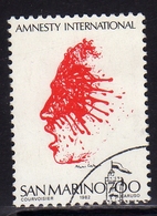 REPUBBLICA DI SAN MARINO 1982 AMNESTY INTERNATIONAL LIRE 700 USATO USED OBLITERE' - Used Stamps