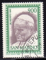 REPUBBLICA DI SAN MARINO 1982 VISITA PAPA GIOVANNI PAOLO II POPE LIRE 900 USATO USED OBLITERE' - Usados