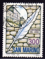 REPUBBLICA DI SAN MARINO 1983 CENTENARIO DEL LICEO DI STATO LIRE 300 USATO USED OBLITERE' - Usati