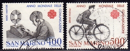 REPUBBLICA DI SAN MARINO 1983 ANNO MONDIALE DELLE COMUNICAZIONI COMMUNICATIONS YEAR SERIE COMPLETA FULL SET USATA USATA - Oblitérés