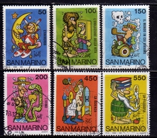 REPUBBLICA DI SAN MARINO1984 SCUOLA E FILATELIA BY JACOVITTI SCHOOL AND PHILATELY SERIE COMPLETA COMPLETE SET USATA USED - Used Stamps