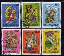 REPUBBLICA DI SAN MARINO1984 SCUOLA E FILATELIA BY JACOVITTI SCHOOL AND PHILATELY SERIE COMPLETA COMPLETE SET USATA USED - Oblitérés