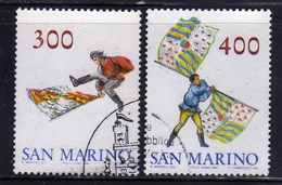 REPUBBLICA DI SAN MARINO 1984 GRUPPO SBANDIERATORI SERIE COMPLETA COMPLETE SET USATA USED OBLITERE' - Used Stamps