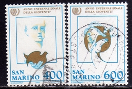 REPUBBLICA DI SAN MARINO 1985 ANNO INTERNAZIONALE DELLA GIOVENTU' SERIE COMPLETA COMPLETE SET USATA USED OBLITERE' - Usati