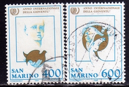 REPUBBLICA DI SAN MARINO 1985 ANNO INTERNAZIONALE DELLA GIOVENTU' SERIE COMPLETA COMPLETE SET USATA USED OBLITERE' - Used Stamps