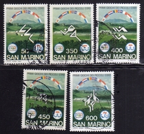 REPUBBLICA DI SAN MARINO 1985 PRIMI GIOCHI PICCOLI STATI SERIE COMPLETA COMPLETE SET USATA USED OBLITERE' - Oblitérés