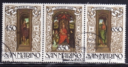 REPUBBLICA DI SAN MARINO 1986 NATALE CHRISTMAS NOEL WEIHNACHTEN NAVIDAD SERIE COMPLETA COMPLETE SET USATA USED OBLITERE' - Used Stamps