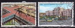 REPUBBLICA DI SAN MARINO 1986 GIORNATA MONDIALE DELLA SANITÀ HEALTH DAY SERIE COMPLETA COMPLETE SET USATA USED OBLITERE' - Usati