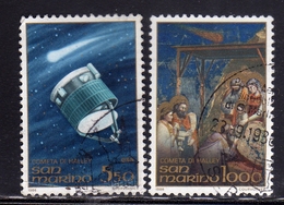 REPUBBLICA DI SAN MARINO 1986 COMETA DI HALLEY SERIE COMPLETA COMPLETE SET USATA USED OBLITERE' - Usati