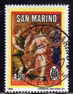 REPUBBLICA DI SAN MARINO 1986 SOCIETÀ CORALE CHORAL SOCIETY LIRE 450 USATO USED OBLITERE' - Oblitérés