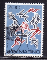 REPUBBLICA DI SAN MARINO 1987 GIOCHI DEL MEDITERRANEO MEDITERRANEAN GAMES LIRE 700 USATO USED OBLITERE' - Used Stamps