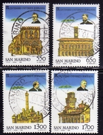 REPUBBLICA DI SAN MARINO 1988 CENTENARIO DELL'UNIVERSITÀ DI BOLOGNA UNIVERSITY CENTENARY SERIE COMPLETA SET USATA USED - Gebruikt