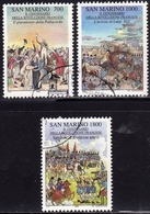 REPUBBLICA DI SAN MARINO 1989 RIVOLUZIONE FRANCESE FRENCH REVOLUTION SERIE COMPLETA COMPLETE SET USATA USED OBLITERE' - Oblitérés