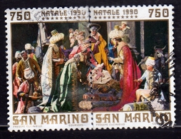 REPUBBLICA DI SAN MARINO 1990 NATALE CHRISTMAS NOEL WEIHNACHTEN NAVIDAD SERIE COMPLETA COMPLETE SET USATA USED OBLITERE' - Used Stamps
