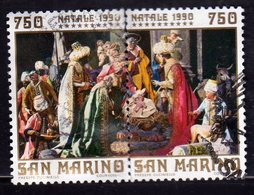 REPUBBLICA DI SAN MARINO 1990 NATALE CHRISTMAS NOEL WEIHNACHTEN NAVIDAD SERIE COMPLETA COMPLETE SET USATA USED OBLITERE' - Oblitérés