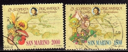 REPUBBLICA DI SAN MARINO 1990 CELEBRAZIONI COLOMBIANE SERIE COMPLETA COMPLETE SET USATA USED OBLITERE' - Usati